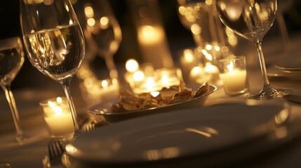 Obraz premium Lottery jackpot winner enjoying a luxury dinner at a five-star restaurant. Featuring opulence and celebration