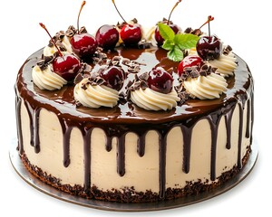 Chocolate cherry cake, dessert, bakery