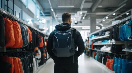 Thief alert at a sports store, employees noticing unusual activity. Featuring quick response and store protection