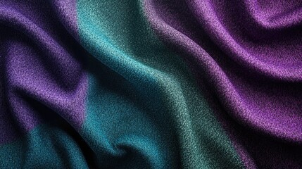 Obraz premium Vibrant Textured Fabric with Purple and Teal Gradient Waves