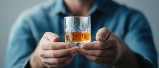 Man Holding a Glass of Whiskey