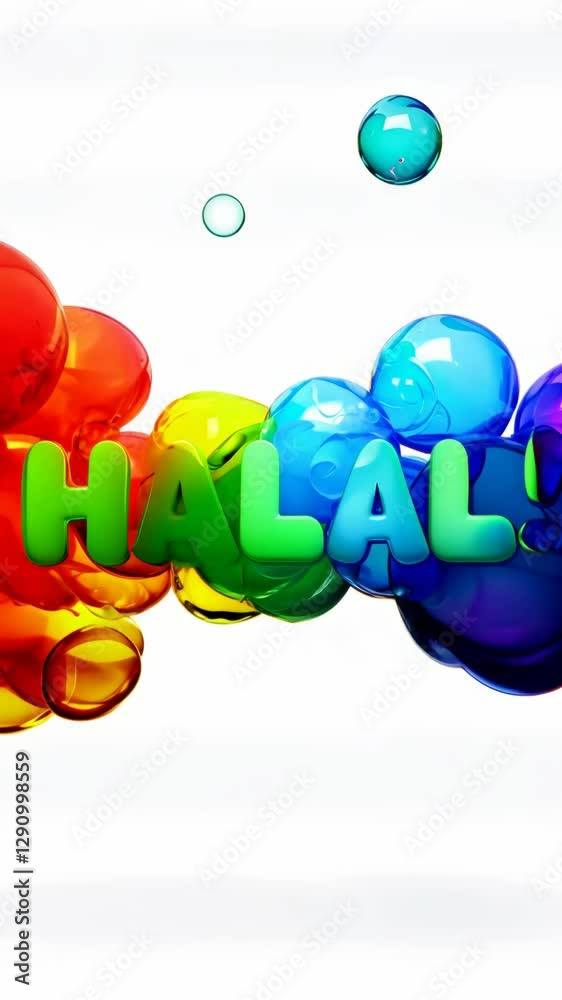Aufkleber A colorful image of many different colored bubbles with the word 