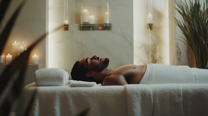 Lottery jackpot winner enjoying a luxury spa treatment. Featuring relaxation and indulgence