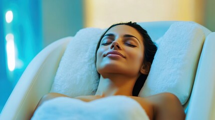 Lottery jackpot winner enjoying a luxury spa treatment. Featuring relaxation and indulgence
