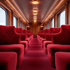 Fototapeta premium interior of a Luxurious vintage train car
