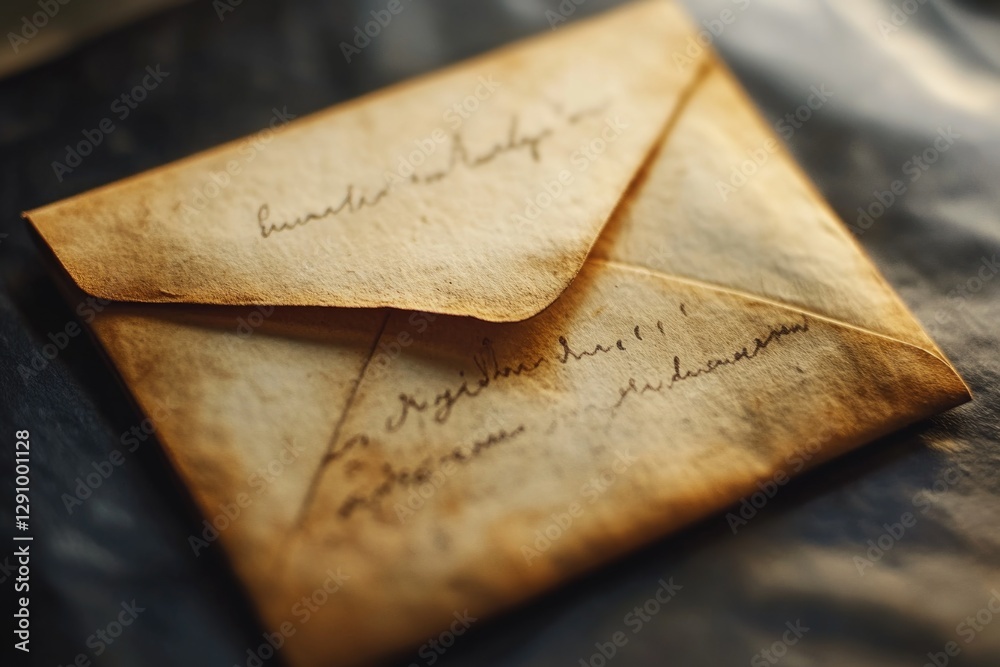 Poster Close-up shot of an envelope with written message inside