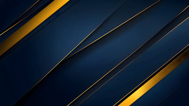 Modern background design with dark blue and gold colors, geometric shapes
