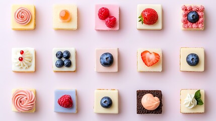 a high-resolution photo of AI-generated gourmet dessert creations tailored to customer mood. isolated on color background, photorealistic, ultra-sharp focus, clear details, studio lighting,