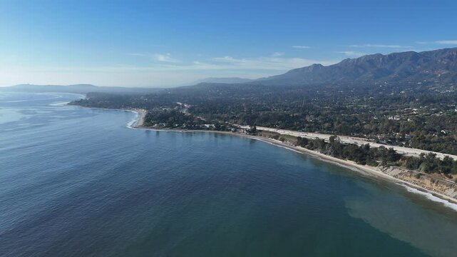 Scenic View of Santa Barbara and California Coast near Summerland Beach