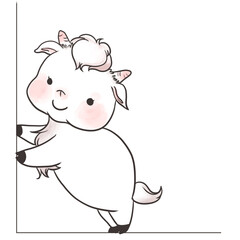 Smiling Baby Goat Holding the Left Edge(왼벽을 잡은 아기염소)