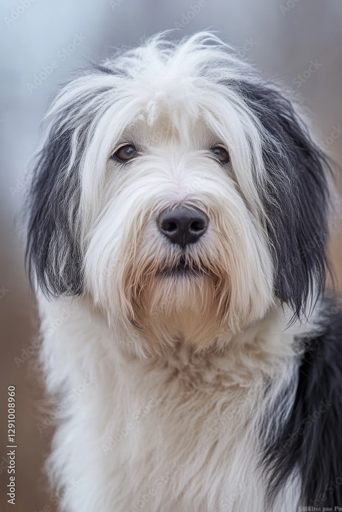 Poster a close-up shot of a dog's face with a blurred background