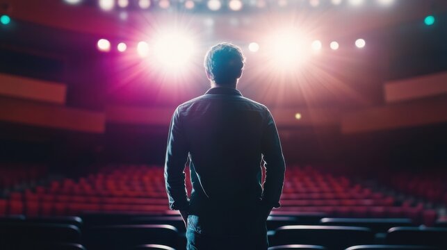 Lottery jackpot winner enjoying a private concert with VIP seating. Featuring excitement and privilege