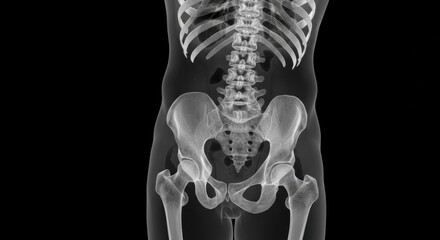 X ray image displaying human skeleton anatomy scan