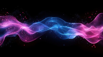 Fototapeta premium Neon Futuristic Flashes on Black Background, Motion Light Lines Backdrop for Digital Art and Modern Technology Designs