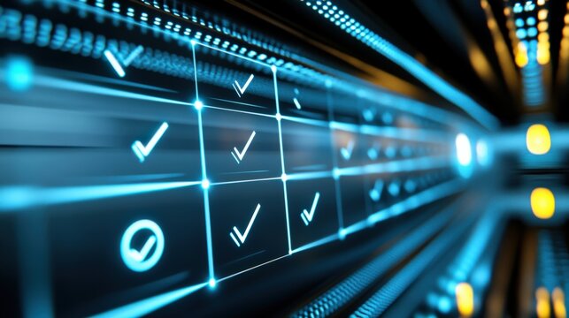 Digital interactions and data validation virtual environment technology visualization futuristic interface close-up view innovation insights - Powered by Adobe