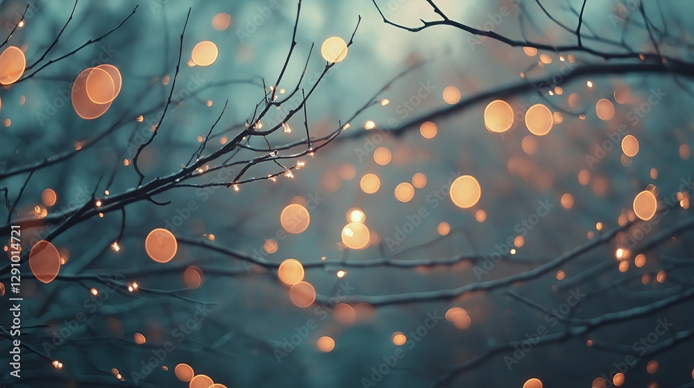 Poster a dreamy soft pastel bokeh effect with shimmering lights
