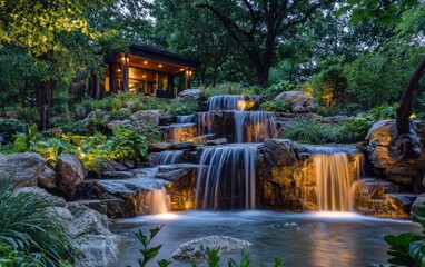 Obraz premium Stunning island landscape with a hidden waterfall