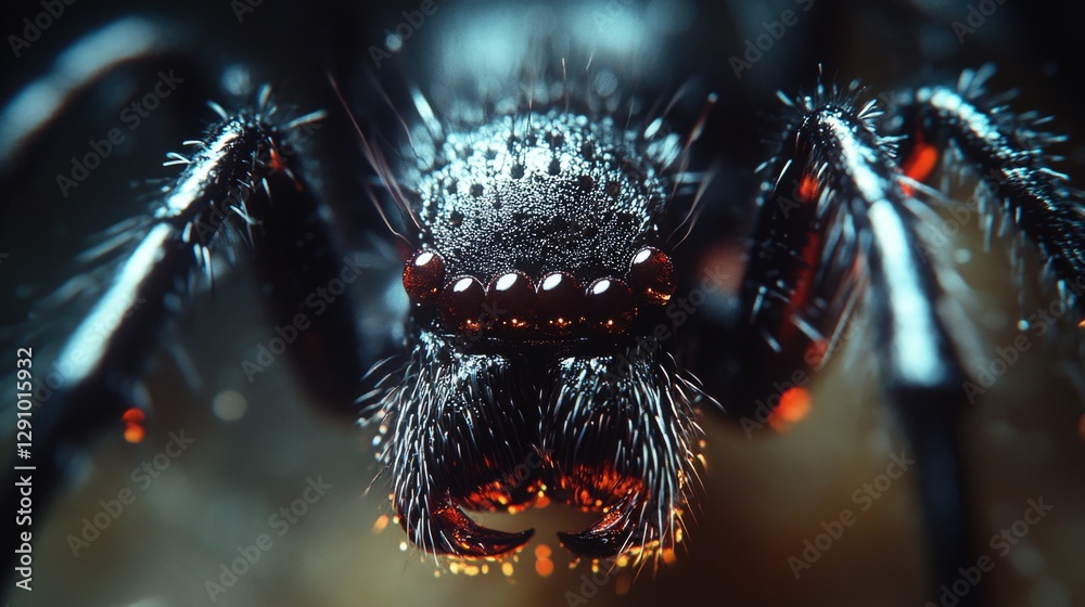 Poster close-up of a spider on a dark background