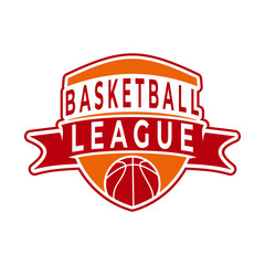 basketball team tournament orange logo icon design vector. Basketball league logo design template