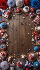 Fototapeta premium Festive Patriotic Sweets for Fourth of July Holiday Celebration Display