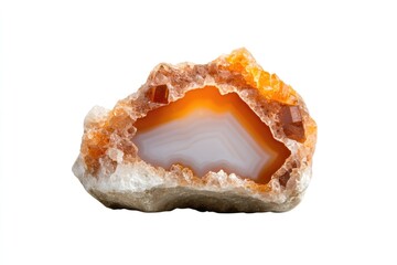 Translucent stone reveals intricate patterns and warm colors, sh