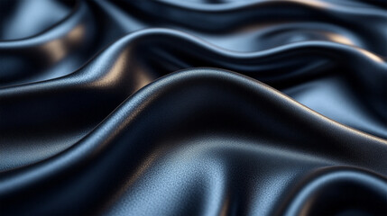 Obraz premium Luxury silk colorful fabric background. Elegant black satin fabric draped gracefully showcasing smooth texture