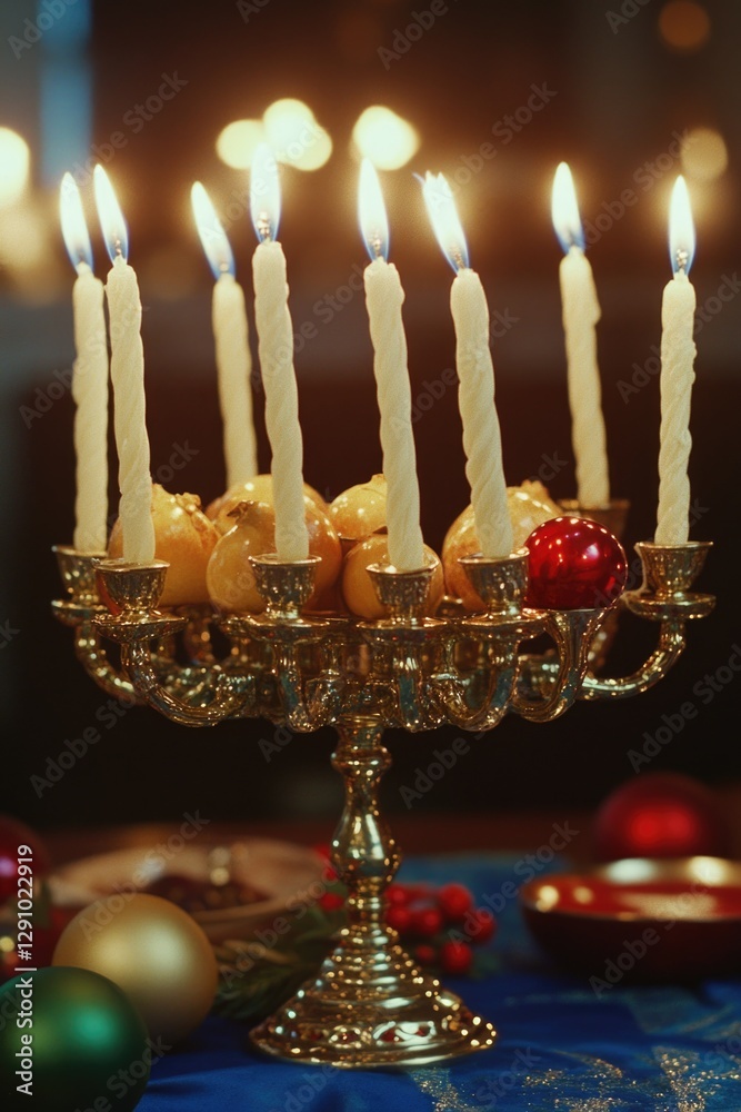 Poster a collection of candles placed on a table, ready for lighting