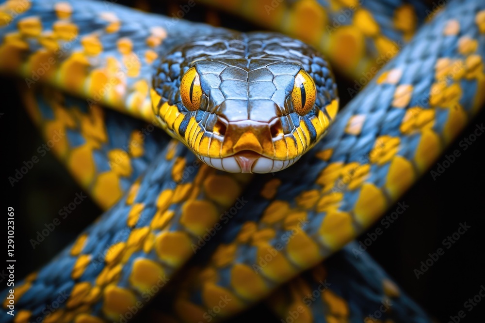 Poster a close-up shot of a snake curled around a branch