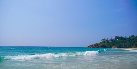 landscape view of Kovalam beautiful tropical beach