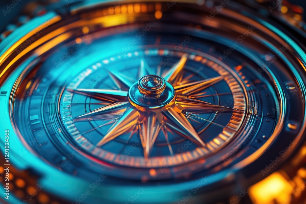 Aufkleber detailed view of a navigational device with a nautical theme