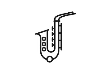 saxophone icon line vector design