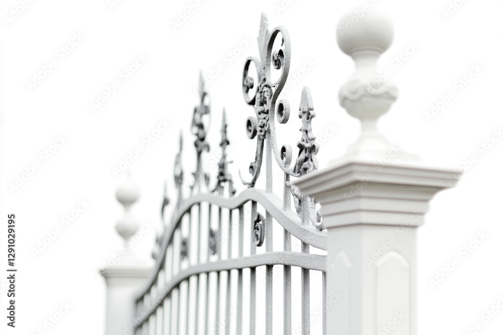 Poster a close-up of a metal fence featuring a clock, perfect for use in scenes where time is important or 