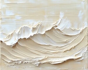 Beige abstract wave art