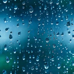Raindrops on Glass Surface