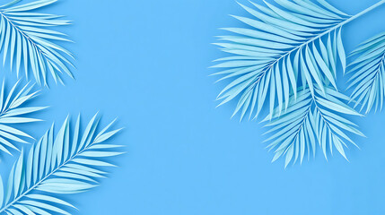 Abstract blue background graphic space with leaves, computer desktop wallpaper, 4K high-definition image6
