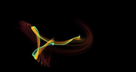 Abstract Colored Light Swirls on a Dark Background