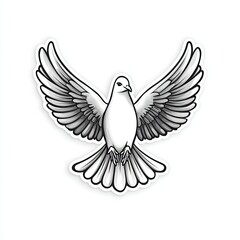 Obraz premium Dove in Flight, Symbolic Image