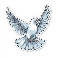 Fototapeta premium Dove in Flight; White Bird; Graphic Design
