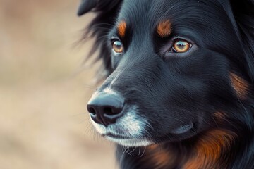 Fototapeta premium Close-up of a dog's face with blurred background