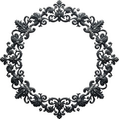 Ornate Floral Frame with Transparent Background