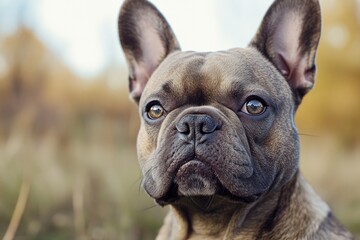 Fototapeta premium A close-up shot of a curious dog gazing into the camera lens