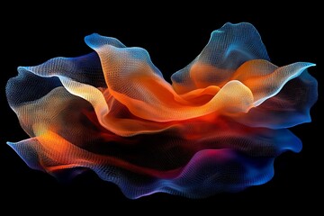 Obraz premium Abstract Digital Art: Colorful Mesh Wave