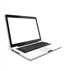 White Laptop on White Background