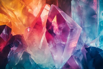 Stunning Colorful Crystal Cluster Closeup