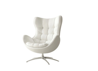Elegant modern white chair designed for comfort, ideal for contemporary living spaces or stylish offices,cut out 