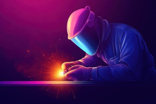 Precision welding in a minimalist style with an expert electrogas welder at work