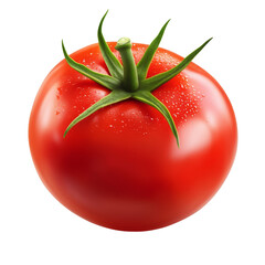 Fresh red tomato on a clean transparent background, showcasing its vibrant color for culinary and nutritional use, Tomato vegetable isolated on transparent background