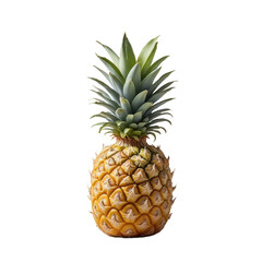 Fototapeta premium Pineapple with Colorful Horizontal Stripes, Transparent Background