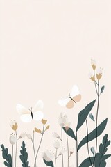 Hesitant butterfly atop a delicate flower, grappling with the fear of failure in a minimalist scene