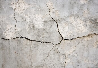 Detailed Analysis of a Weathered Concrete Wall with Cracks and Texture Exhibiting Signs of Time and Wear